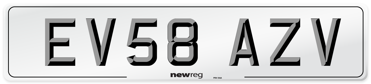 EV58 AZV Number Plate from New Reg